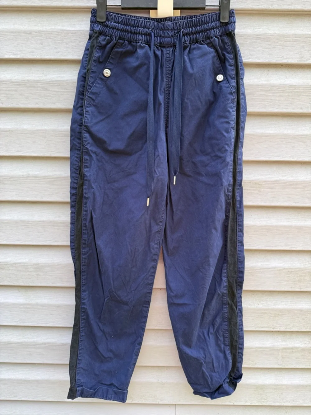Anthropologie | Maeve Tenley Twill Stripe Jogger Pant Blue size Extra Small